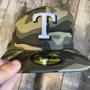 Texas Rangers New Era size 7 Armed Forces Day hat 5950. NWT